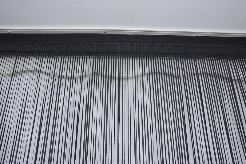 DÜZ İP PERDE 0.80 mm ANTRASİT RENK 300 Cm En 280 Cm Boy HAZIR YASSI KALIN ŞERİT İP PERDE - 3