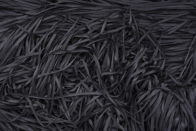 DÜZ İP PERDE 0.80 mm ANTRASİT RENK 300 Cm En 280 Cm Boy HAZIR YASSI KALIN ŞERİT İP PERDE - 7