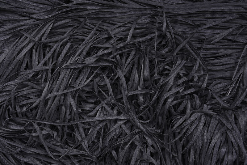 DÜZ İP PERDE 0.80 mm ANTRASİT RENK 300 Cm En 280 Cm Boy HAZIR YASSI KALIN ŞERİT İP PERDE - 7