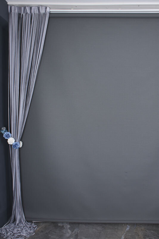DÜZ İP PERDE 0.80 mm GRİ ÇİFT RENK 100 Cm En 280 Cm Boy HAZIR YASSI KALIN ŞERİT İP PERDE - 5