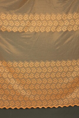 GEOMETRİK GOLD TEK KANAT Dikilmiş Pileli Fon Perde 300*260 Cm - 2