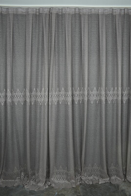 GÖBEKLİ MODEL KUM BEJİ RENK TEK KANAT Hazır dikilmiş Pileli Fon Perde 300*260 cm - 1