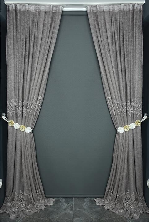 GÖBEKLİ MODEL KUM RENGİ TEK KANAT Hazır dikilmiş Pileli Fon Perde 150*260 cm - 1