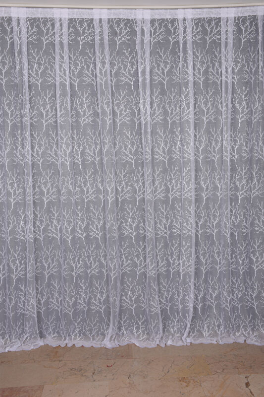 GRANİT MODEL BEYAZ RENK TEK KANAT Dikilmiş Pileli Fon Perde 300*260 Cm - 2