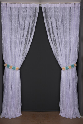 GRANİT MODEL KIRIK BEYAZ RENK TEK KANAT Dikilmiş Pileli Fon Perde 300*260 Cm - 7