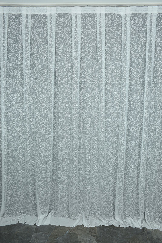 İMZA MODEL KIRIK BEYAZ RENK TEK KANAT Hazır dikilmiş Pileli Fon Perde 300*260 cm - 2