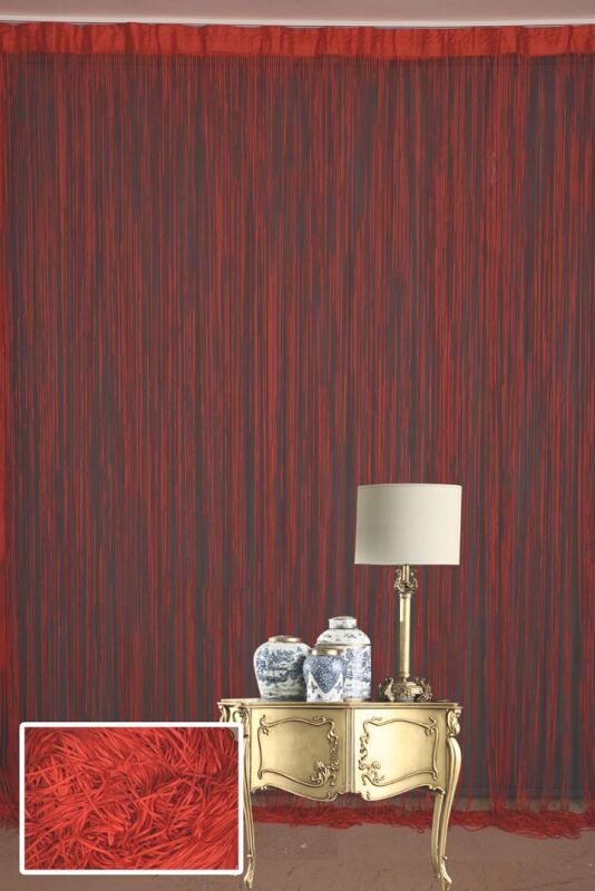 İP MODEL KIRMIZI RENK İP PERDE 300*240 cm - 2 mm şerit - 1