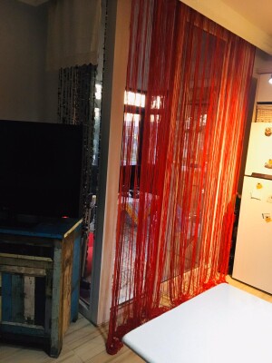 İP MODEL KIRMIZI RENK İP PERDE 300*240 cm - 2 mm şerit - 2