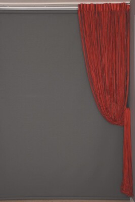 İP MODEL KIRMIZI RENK İP PERDE 300*240 cm - 2 mm şerit - 7