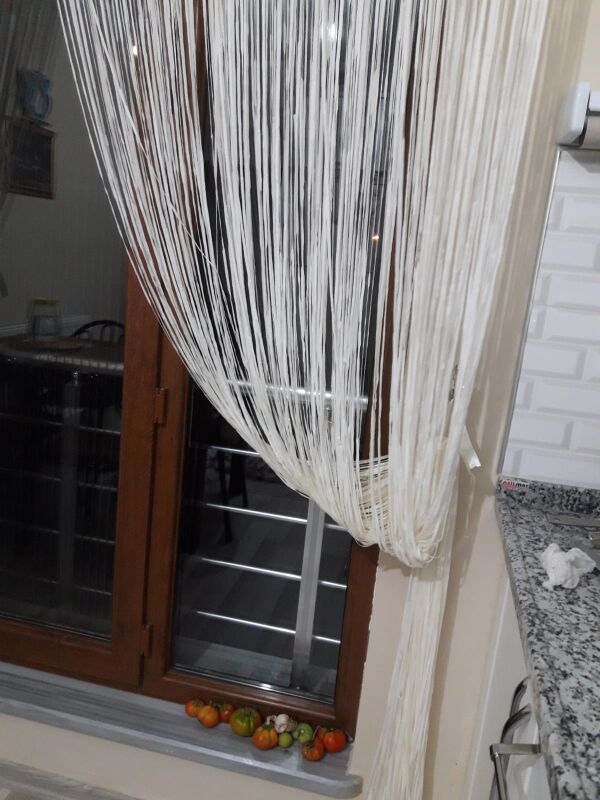 İP MODEL KREM RENK İP PERDE 300*270 cm - 2 mm şerit - 4