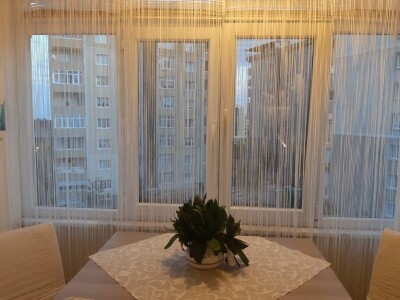 İP MODEL KREM RENK İP PERDE 300*270 cm - 2 mm şerit - 5