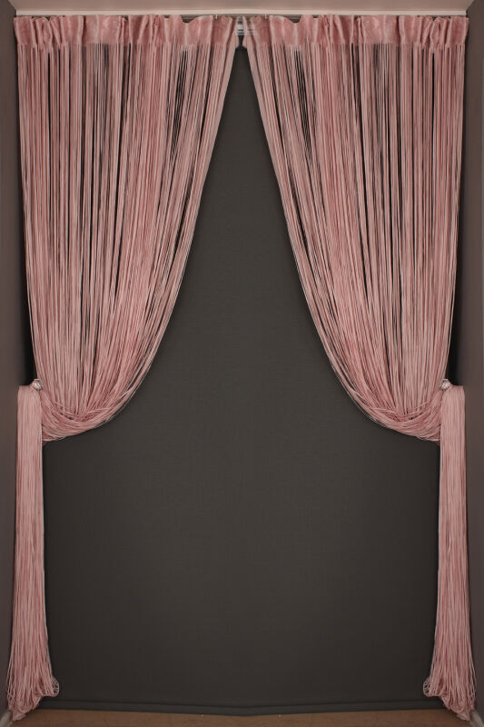 İP MODEL PUDRA RENK İP PERDE 300*270 cm - 2 mm şerit - 5