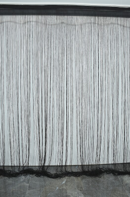 İP PERDE İNCE ZİNCİR 100 Cm EN 280 Cm BOY ANTRASİT RENK HAZIR İP PERDE - AKÇA TEKSTİL