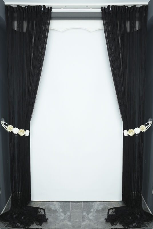 İP PERDE İNCE ZİNCİR ANTRASİT RENK 300 x 280 CM - 7