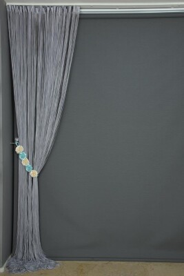 İP PERDE İNCE ZİNCİR GRİ RENK 300 x 280 CM - 5