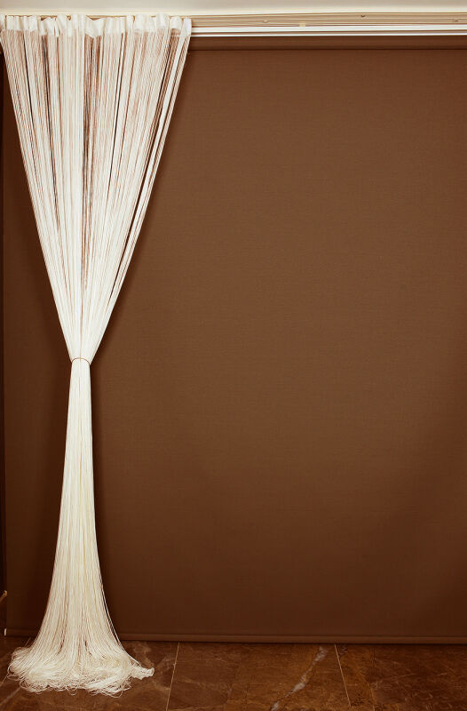 İP PERDE İNCE ZİNCİR KREM RENK EN 300 CM BOY 280 CM - 4