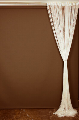 İP PERDE İNCE ZİNCİR KREM RENK EN 300 CM BOY 280 CM - 5