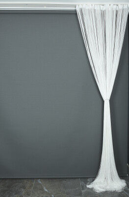 İP ZİNCİR 180 Cm En 280 Cm Boy KIRIK BEYAZ RENK HAZIR İP PERDE - 10