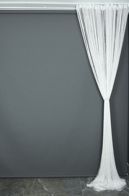 İP ZİNCİR 180 Cm En 280 Cm Boy KIRIK BEYAZ RENK HAZIR İP PERDE - 10