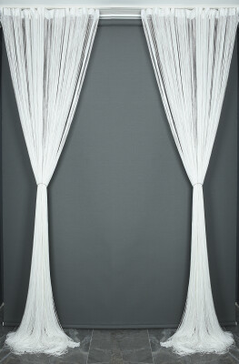 İP ZİNCİR 180 Cm En 280 Cm Boy KIRIK BEYAZ RENK HAZIR İP PERDE - 11