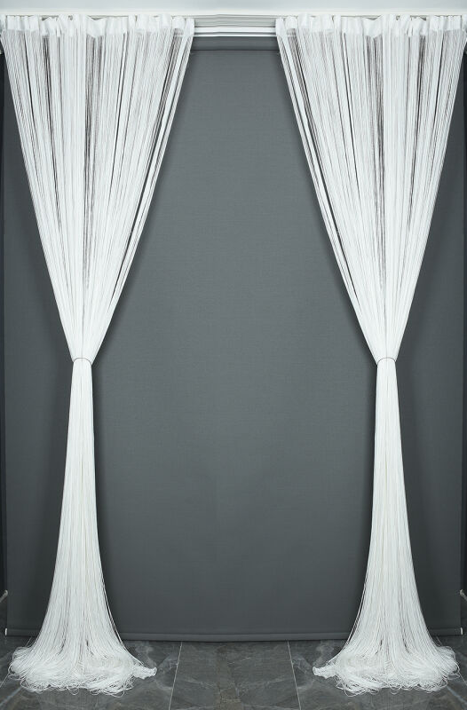 İP ZİNCİR 180 Cm En 280 Cm Boy KIRIK BEYAZ RENK HAZIR İP PERDE - 11