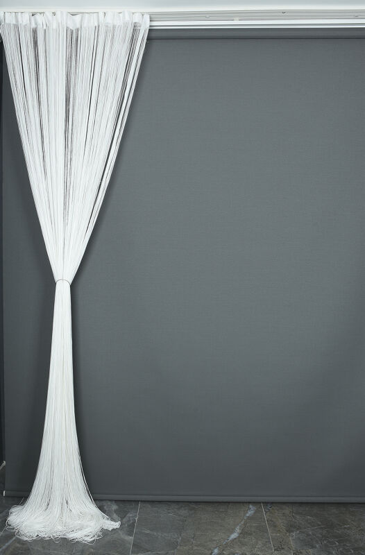İP ZİNCİR 180 Cm En 280 Cm Boy KIRIK BEYAZ RENK HAZIR İP PERDE - 9