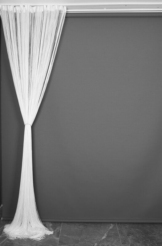 İP ZİNCİR BEYAZ RENK EN 100 CM BOY 280 CM HAZIR DÜĞMELERİ DİKİLMİŞ İP PERDE - 8