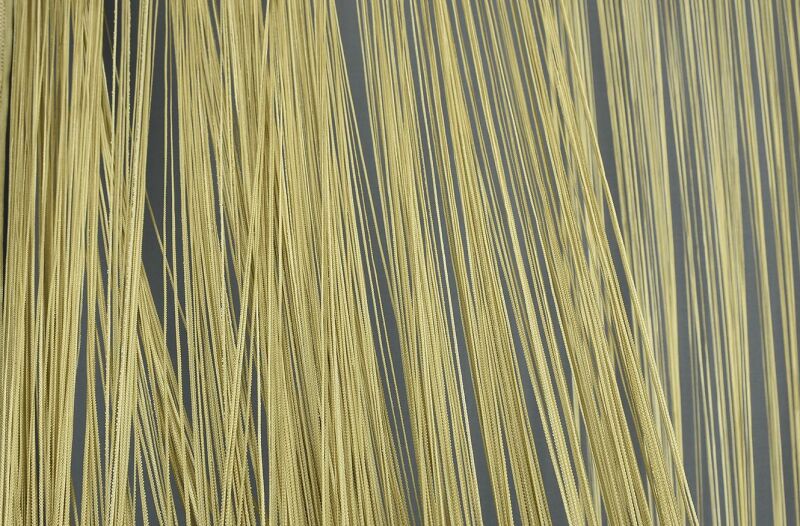 İP ZİNCİR GOLD RENK EN 100 CM BOY 280 CM HAZIR DÜĞMELERİ DİKİLMİŞ İP PERDE - 5