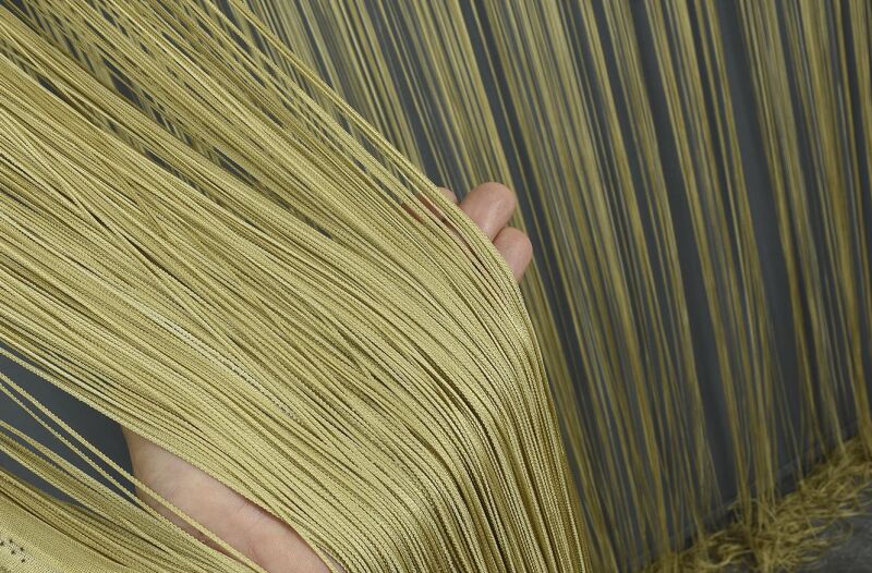 İP ZİNCİR GOLD RENK EN 100 CM BOY 280 CM HAZIR DÜĞMELERİ DİKİLMİŞ İP PERDE - 6