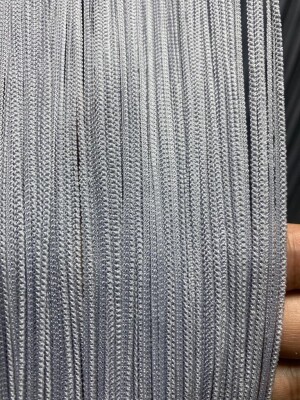 İP ZİNCİR GRİ RENK HAZIR DÜĞMELERİ DİKİLMİŞ İP PERDE EN 180 CM BOY 280 CM - 1