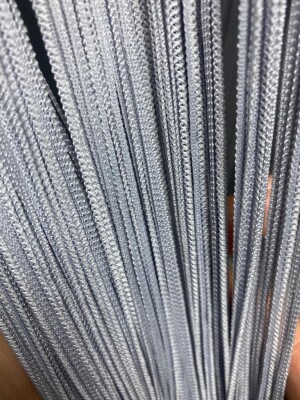 İP ZİNCİR GRİ RENK HAZIR DÜĞMELERİ DİKİLMİŞ İP PERDE EN 180 CM BOY 280 CM - 3