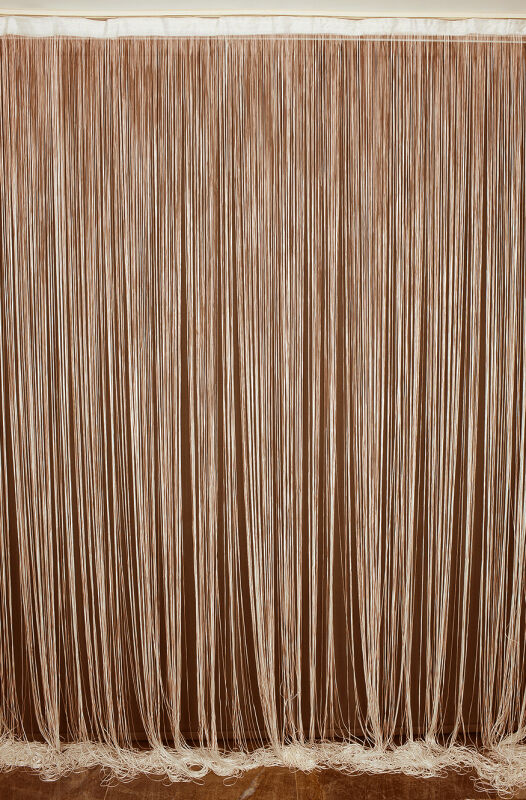 İP ZİNCİR KREM RENK EN 100 CM BOY 280 CM HAZIR DÜĞMELERİ DİKİLMİŞ İP PERDE - 1