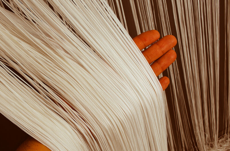 İP ZİNCİR KREM RENK EN 100 CM BOY 280 CM HAZIR DÜĞMELERİ DİKİLMİŞ İP PERDE - 3