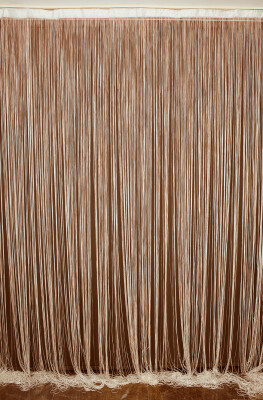 İP ZİNCİR KREM RENK EN 100 CM BOY 280 CM HAZIR DÜĞMELERİ DİKİLMİŞ İP PERDE - AKÇA TEKSTİL