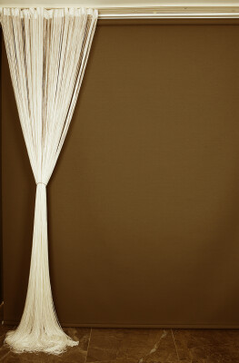 İP ZİNCİR KREM RENK RUSTİK EN 100 CM BOY 280 CM HAZIR İP PERDE - 4