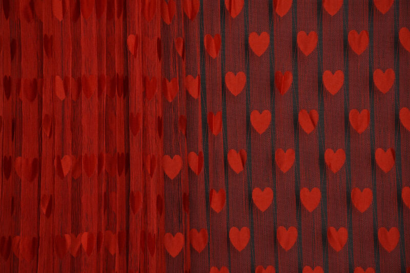 KALPLİ BİRLEŞİK MODEL KIRMIZI RENK İP PERDE HAZIR İP PERDE 300*270 - 4