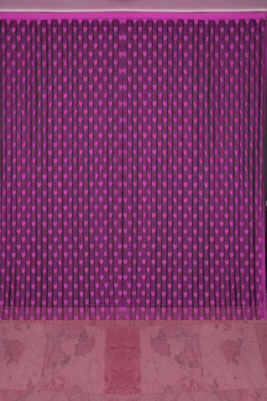 KALPLİ MODEL FUŞYA RENK İP PERDE HAZIR İP PERDE 300*270 - 1