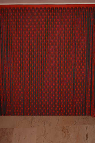 KALPLİ MODEL KIRMIZI RENK İP PERDE HAZIR İP PERDE 300*270 - 1