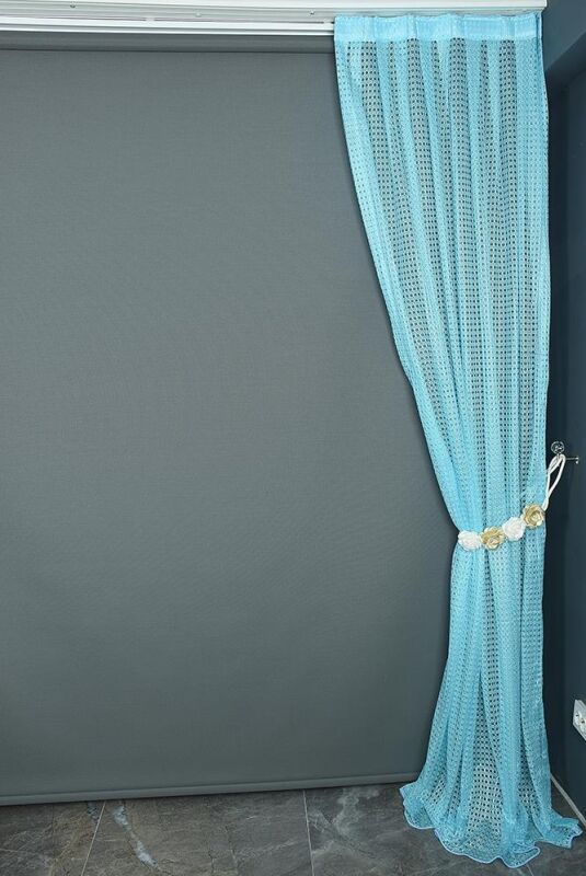 KARDELEN MODEL TURKUAZ RENK TEK KANAT Pileli Fon Perde 75*260 cm - 5