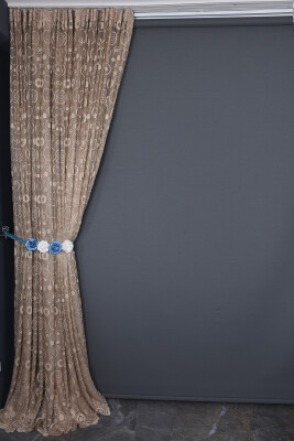 KDK 1080 DESEN VİZON RENK TEK KANAT Hazır dikilmiş Pileli Fon Perde 300*260 cm - 4