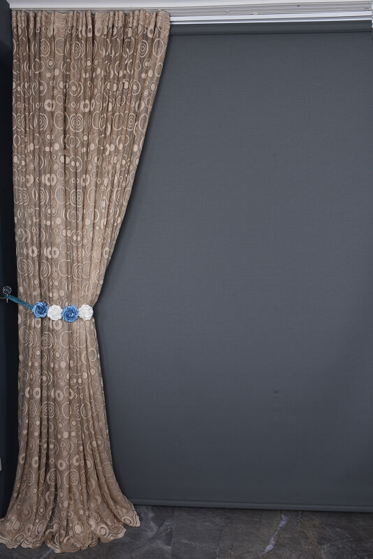 KDK 1080 DESEN VİZON RENK TEK KANAT Hazır dikilmiş Pileli Fon Perde 300*260 cm - 4