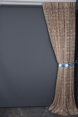 KDK 1080 DESEN VİZON RENK TEK KANAT Hazır dikilmiş Pileli Fon Perde 300*260 cm - 5