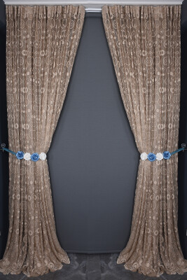 KDK 1080 DESEN VİZON RENK TEK KANAT Hazır dikilmiş Pileli Fon Perde 300*260 cm - 6