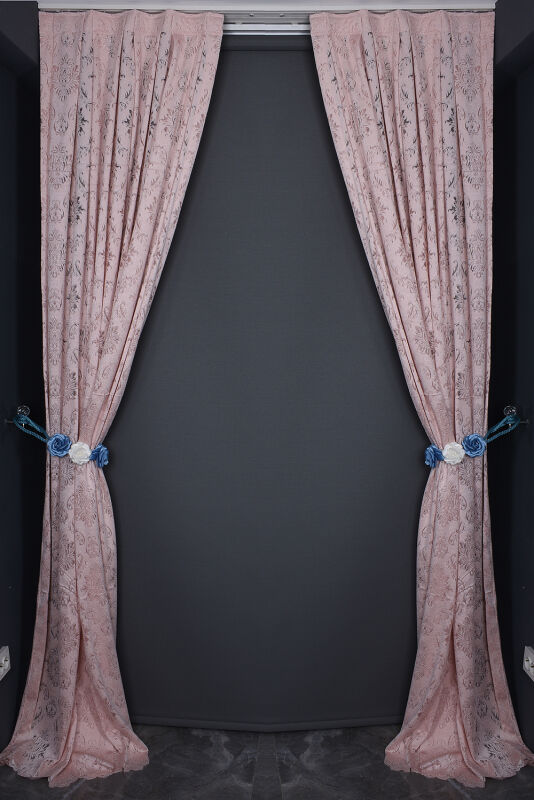 KDK 1140 MODEL PUDRA RENK TEK KANAT Pileli Fon Perde 75*260 cm - 6