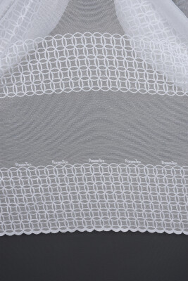 KDK 1380 DESEN KIRIK BEYAZ RENK TEK KANAT Hazır Dikilmiş Pileli Fon Perde 300*260 Cm - 4