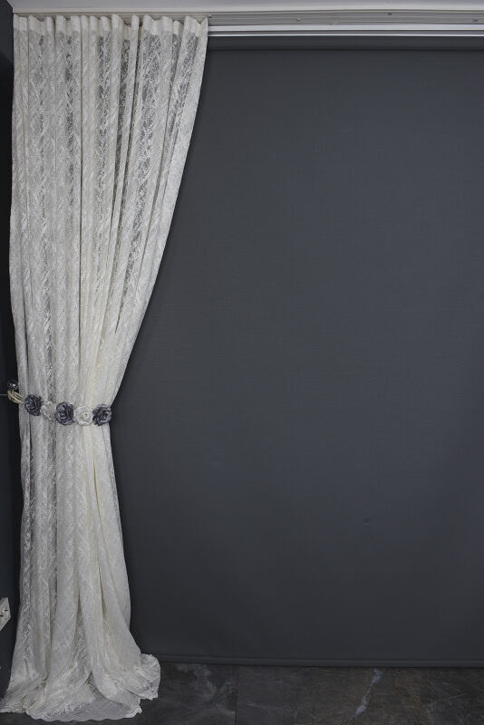 KDK 1520 MODEL KREM RENK PİLESİZ TEK KANAT Fon Perde 150*260 cm - 7