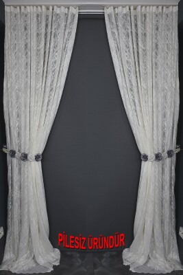 KDK 2010 MODEL KREM RENK PİLESİZ TEK KANAT Fon Perde 200*260 cm - 9