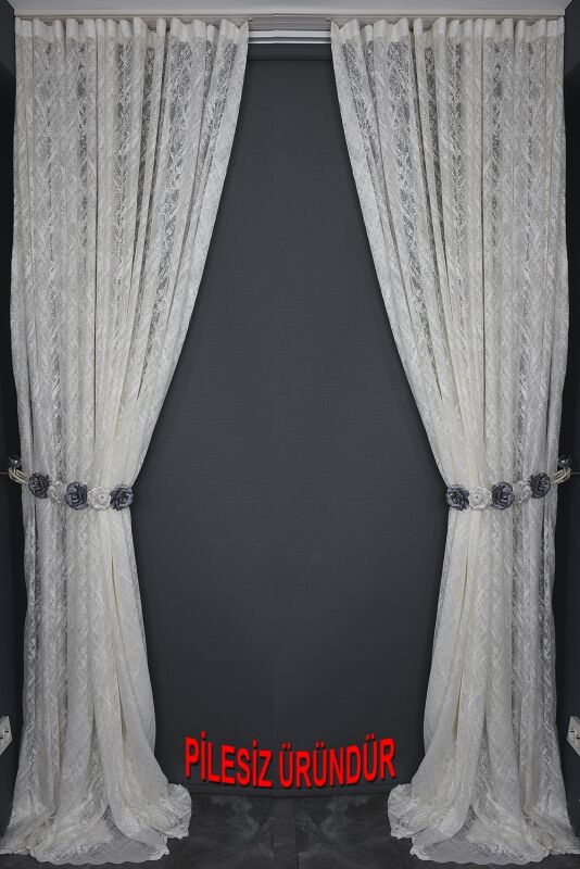 KDK 2010 MODEL KREM RENK PİLESİZ TEK KANAT Fon Perde 200*260 cm - 9