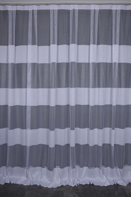 KDK 2020 DESEN BEYAZ RENK TEK KANAT Hazır dikilmiş Pileli Fon Perde 300*260 cm - 1