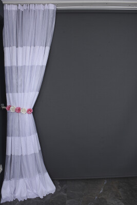 KDK 2020 DESEN BEYAZ RENK TEK KANAT Hazır dikilmiş Pileli Fon Perde 300*260 cm - 11